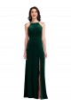 Online Velvet Halter Maxi Bridesmaid Dress with Front Slit