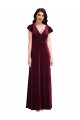 Online Flutter Sleeve Velvet Maxi Bridesmaid Dress with Pockets