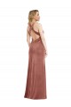 Online Plunging Neckline Velvet Maxi Bridesmaid Dress with Criss Cross Open Back