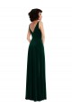 Online Floor Length Velvet Maxi Bridesmaid Dress with Shirred Bodice and Front Slit