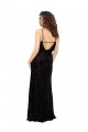 Online V-Neck Cowl Back Floral Velvet Bridesmaid Dress with Front Slit and Deep V-Neck