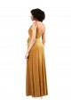 Online Romantic Velvet Floor Length Bridesmaid Dress with Wrap Detail