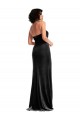 Online Stretch Velvet Empire Bridesmaid Dress with Halter Strap