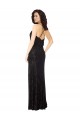 Online Floral Velvet Cowl Neck Bridesmaid Dress with Skirt Slit