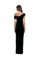 Online Long Asymmetric Neckline Ruched Velvet Bridesmaid Dress