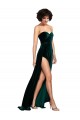 Online Sweetheart Fluid Velvet Bridesmaid Dress with High Split