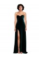 Online Sweetheart Fluid Velvet Bridesmaid Dress with High Split