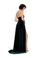 Online Sweetheart Fluid Velvet Bridesmaid Dress with High Split